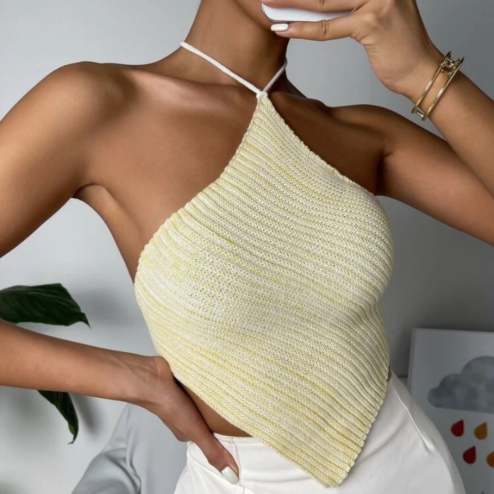 Tied backless space dye bandana knit top. Brand new never been worn.